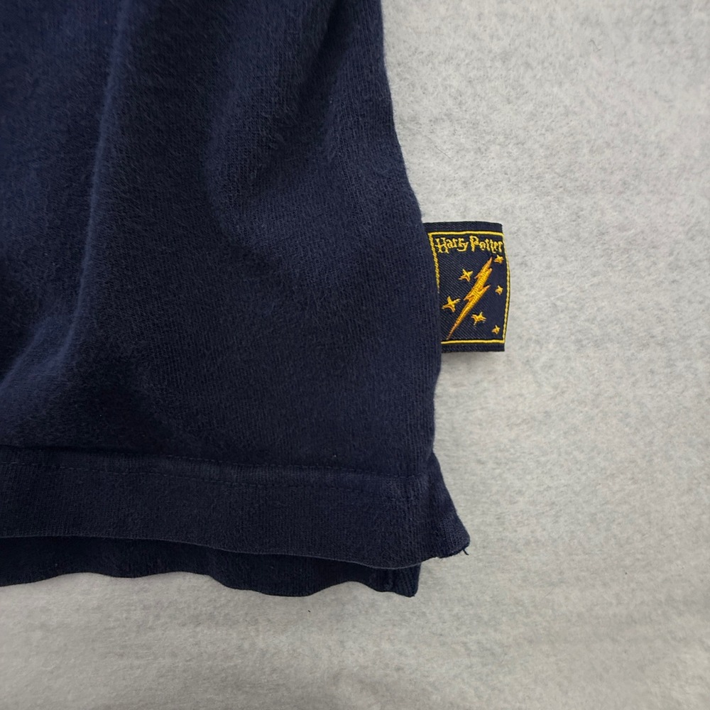 Harry Potter Hogwarts Polo Shirt Men XXXL Blue Vintage Embroidered Crest Warner - Picture 7 of 11